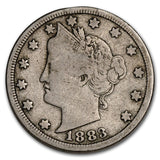 1883 Liberty Head V Nickel w/ Cents - F Details (Cleaned)