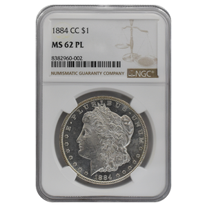 1884-CC Morgan Dollar MS62PL NGC