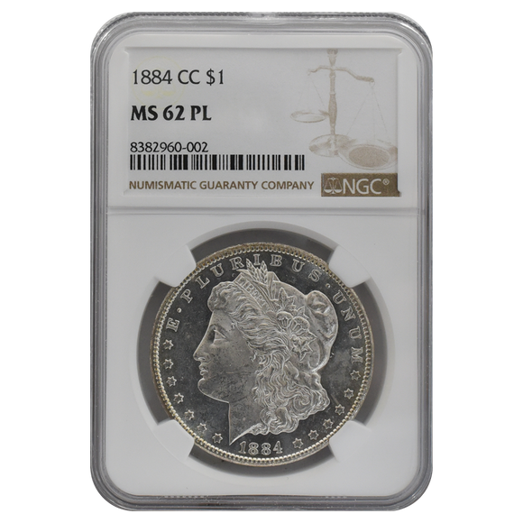1884-CC Morgan Dollar MS62PL NGC