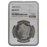 1884-CC Morgan Dollar MS62PL NGC