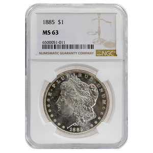 1885 Morgan Dollar MS63 NGC