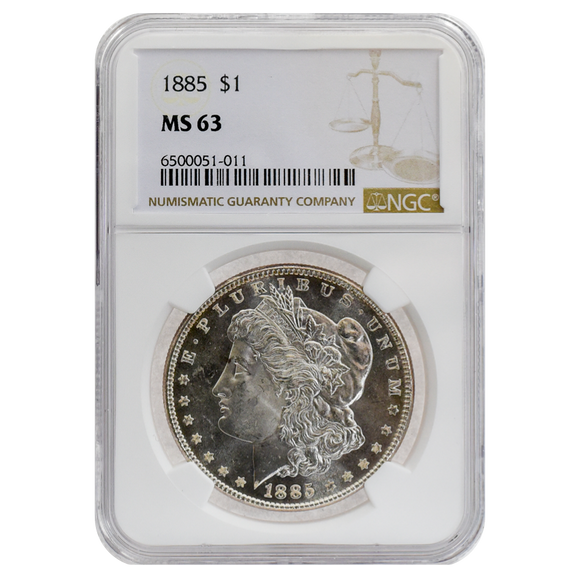 1885 Morgan Dollar MS63 NGC
