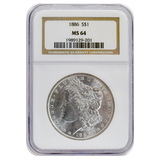 1886 Morgan Dollar MS64 NGC