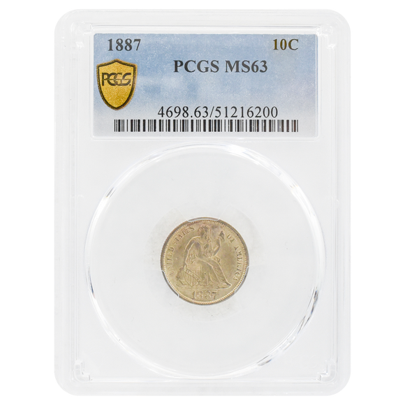 1887 Liberty Seated Dime MS63 PCGS