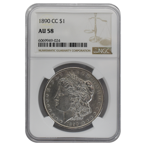 1890-CC Morgan Dollar AU58 NGC