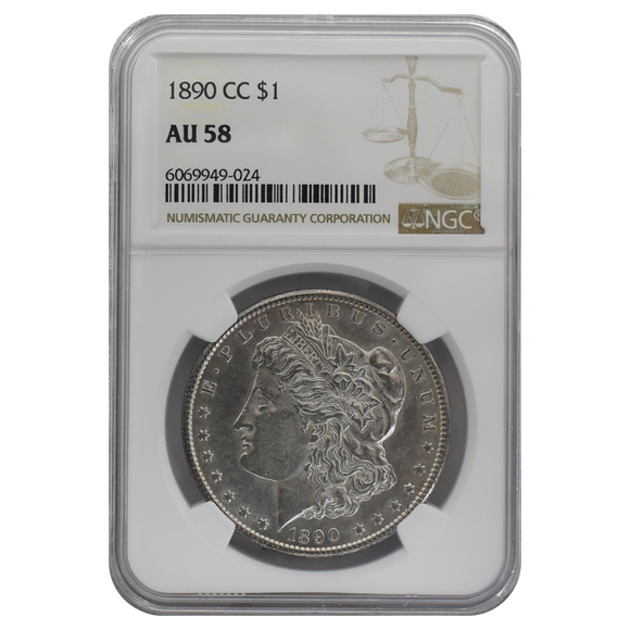 1890-CC Morgan Dollar AU58 NGC