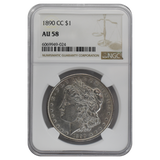 1890-CC Morgan Dollar AU58 NGC