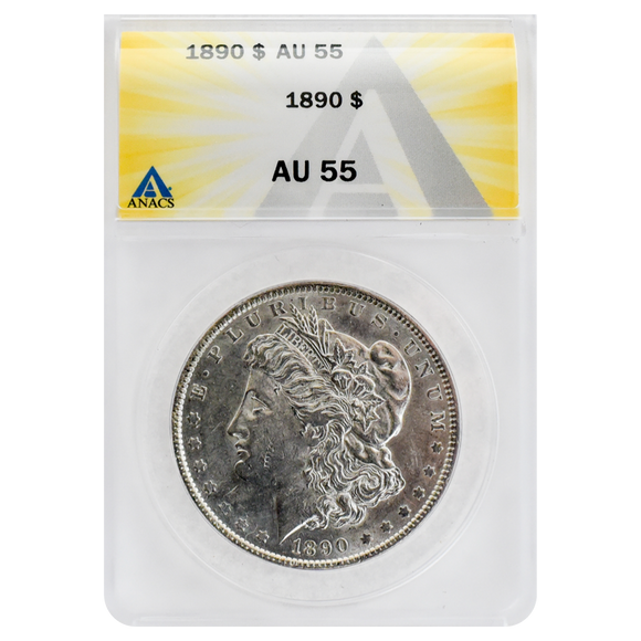 1890 Morgan Dollar AU55 ANACS