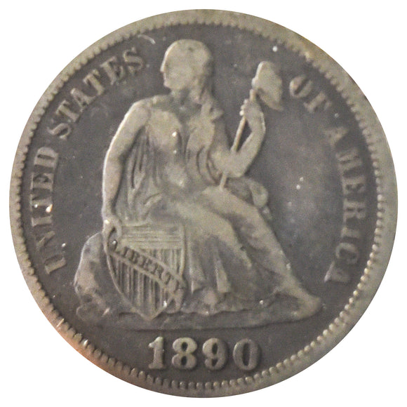 1890 Seated Dime VF