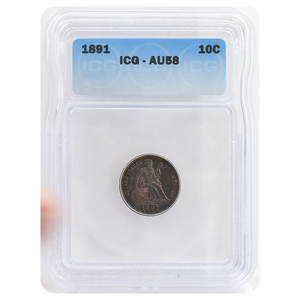 1891 Liberty Seated Dime AU58