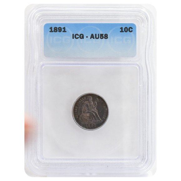 1891 Liberty Seated Dime AU58