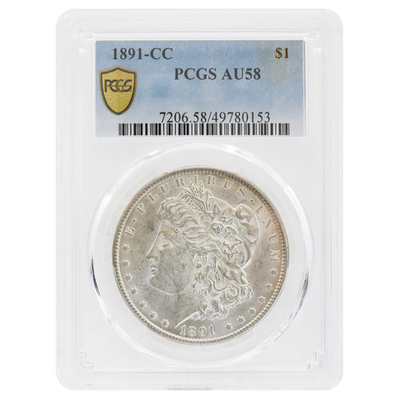1891-CC Morgan Dollar AU58 PCGS