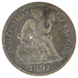 1891 Seated Dime F