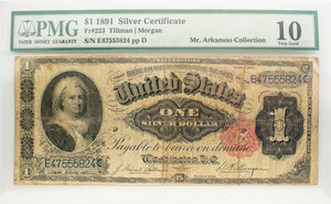 PMG 1891 $1 Silver Certificate VG10 "Martha"