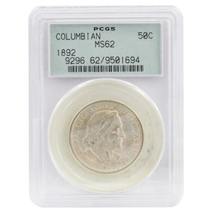 1892 MS62 Columbian Half PCGS