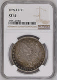 1892-CC $1 Morgan Silver Dollar XF45 NGC