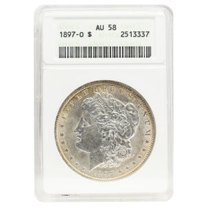 1897-O Morgan Dollar AU58 Anacs