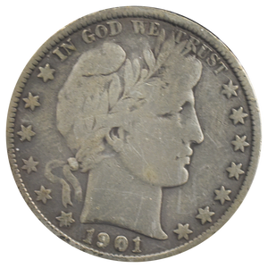 1901-S Barber Half Dollar (VG)