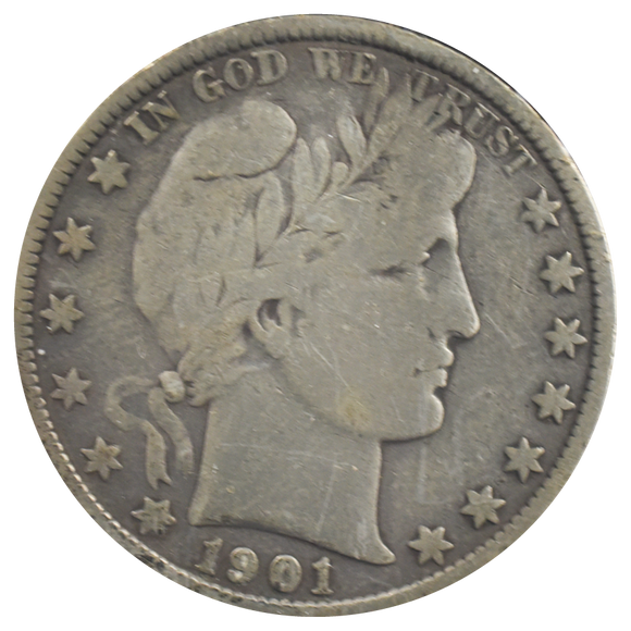 1901-S Barber Half Dollar (VG)