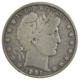 1901-S Barber Half Dollar (VG)
