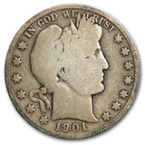 1901-O Barber Half Dollar (G–VG Condition)