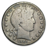 1901-S Barber Half Dollar - Good Details (Cleaned)
