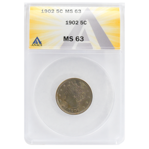 1902 Liberty "V" Nickel MS63 ANACS