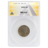 1902 Liberty "V" Nickel MS63 ANACS