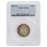 1907-O Barber Quarter XF45 PCGS