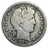 1907-D Barber Half Dollar - VG