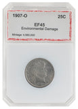 1907-O Barber Quarter EF45 PCI