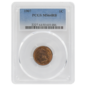 1907 Indian Head Cent MS64 RB PCGS