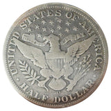 1908-D Barber Half Cleaned, Details (VG)