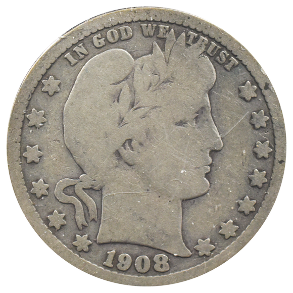 1908-D Barber Quarter (VG)