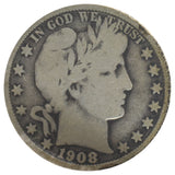 1908-S Barber Half Dollar VG