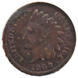 1908-S Indian Head Cent "Pitting" (VF)