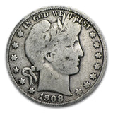 1908-D Barber Half Dollar - VG