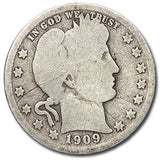 1909-O Barber Quarter - AG Details (Bent Rim)