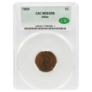 1909 CAC Indian Head Cent MS65 RB