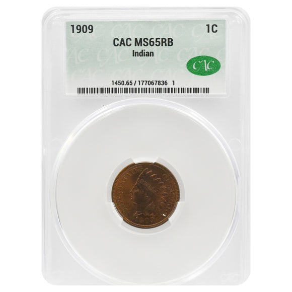 1909 CAC Indian Head Cent MS65 RB