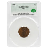 1909 CAC Indian Head Cent MS65 RB