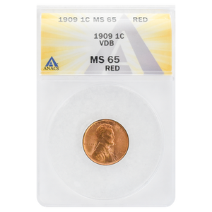 1909 VDB Wheat Cent MS65 RD ANACS