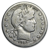 1912-S Barber Quarter - VG