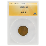 1913-S Wheat Cent AG3 ANACS