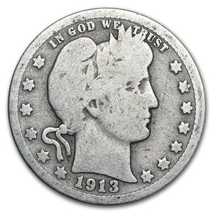 1913 Barber Quarter- Good Condition