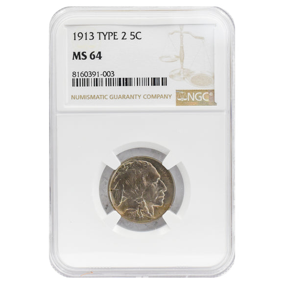 1913 Type 2 Buffalo Nickel MS64 NGC