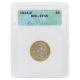 1914-D Buffalo Nickel EF45