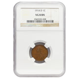 1914-D Wheat Cent VG8 Brown NGC