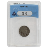 1914-S Buffalo Nickel G6 ANACS