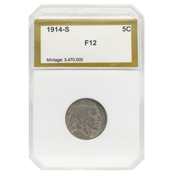 1914-S Buffalo Nickel (F12) PCI
